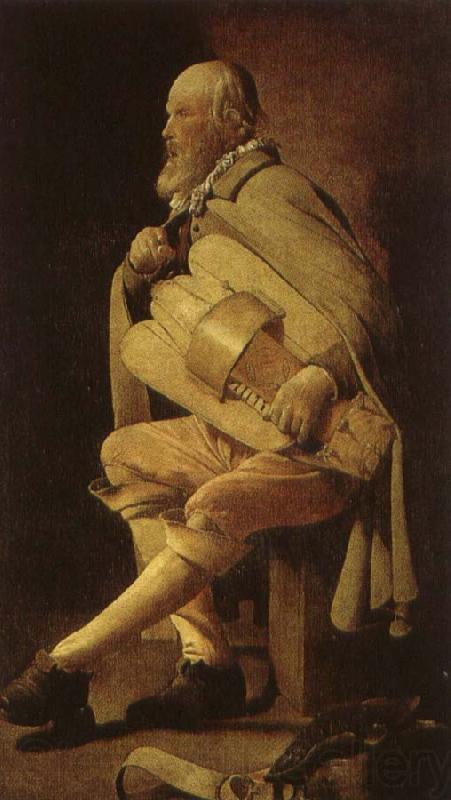Hans Multscher a 17th century hurdy gurdy player in georges de la tour s le vielleur. Spain oil painting art